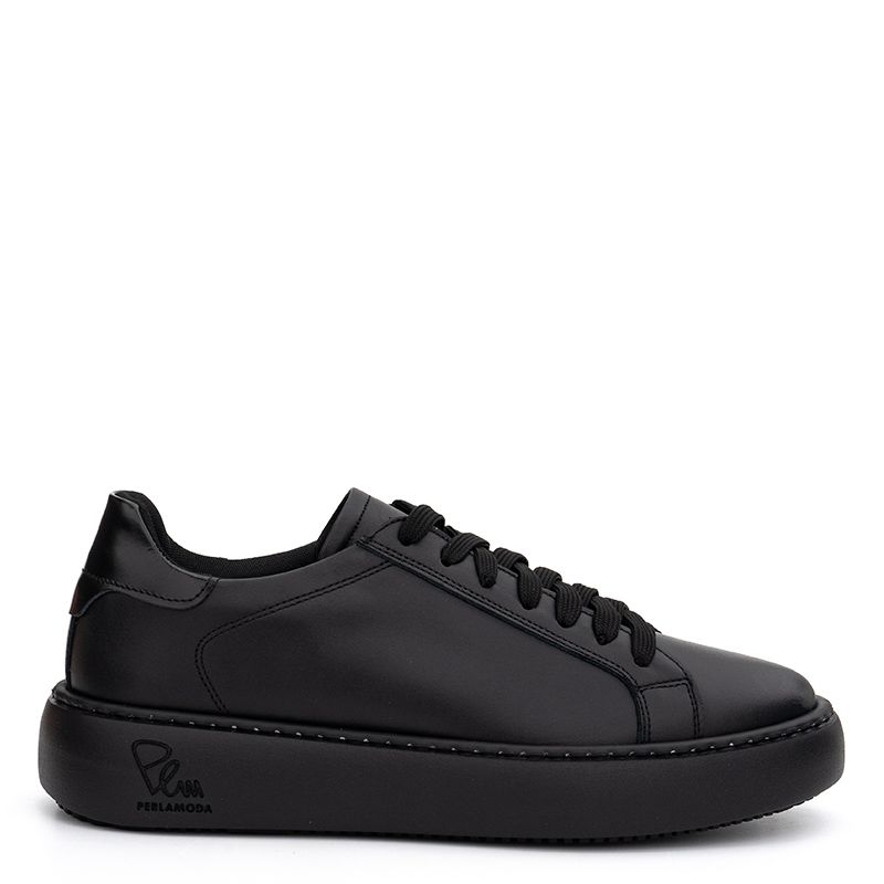 Sneakers Perla Moda – Μαύρα Δερμάτινα Sneakers