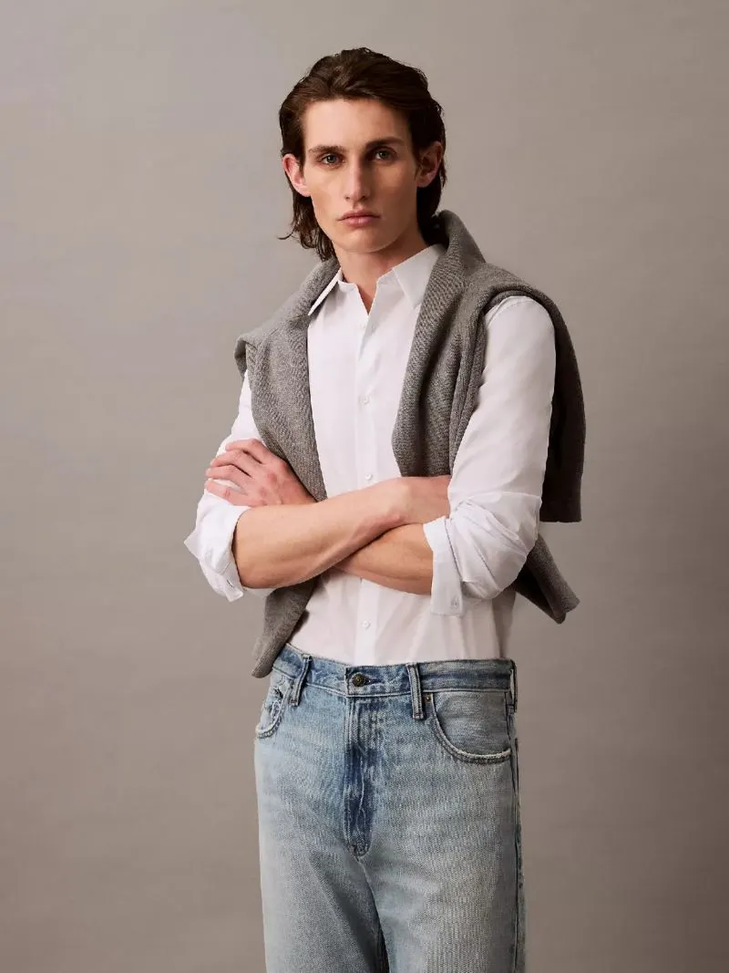 Calvin Klein Πουκάμισο Ποπλίνα Λευκό