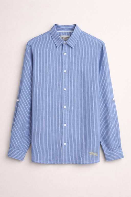 Πουκάμισο Scotch & Soda Λινό Ριγέ Regular Fit