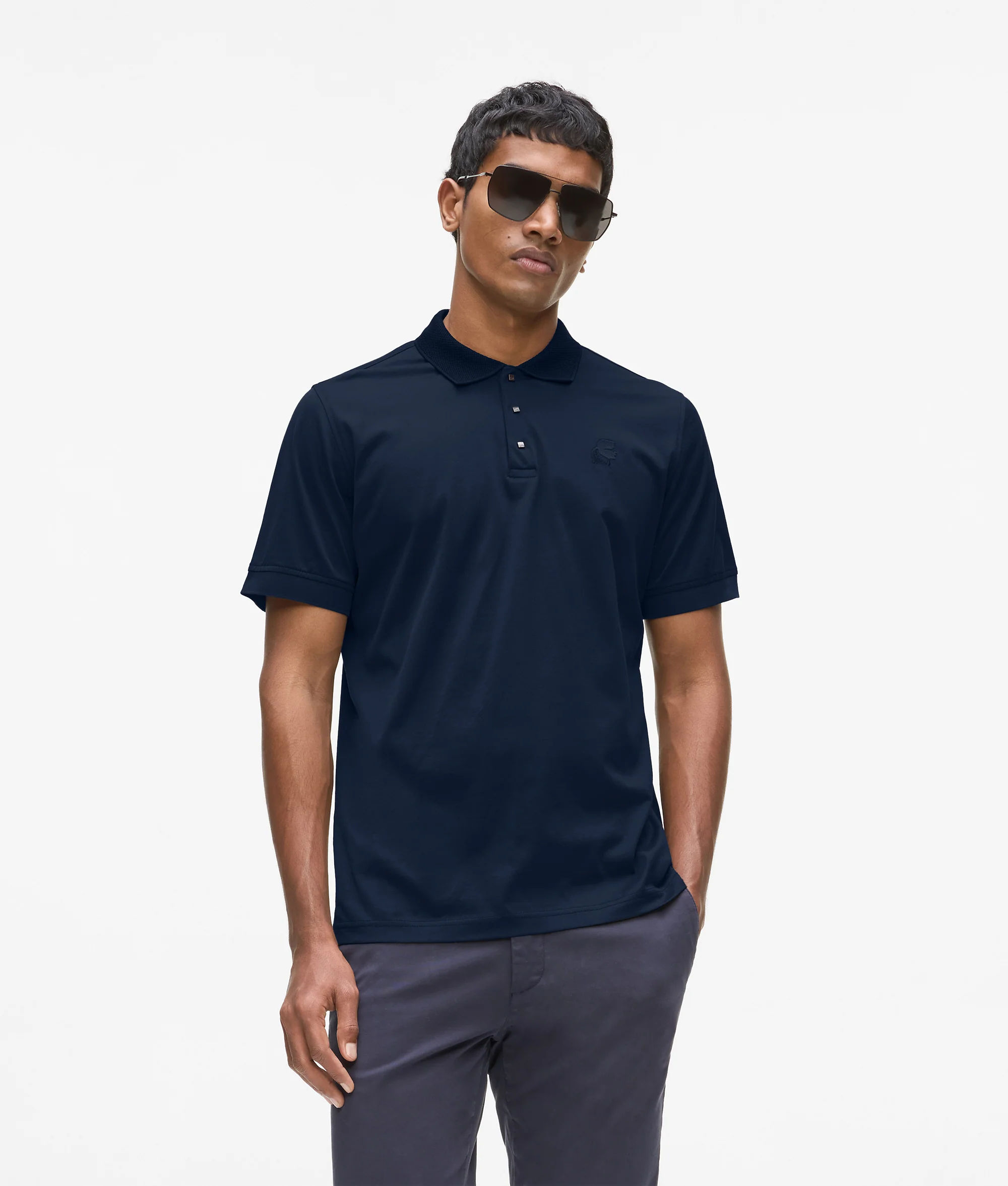 Karl Lagerfeld Snap Button Polo Shirt